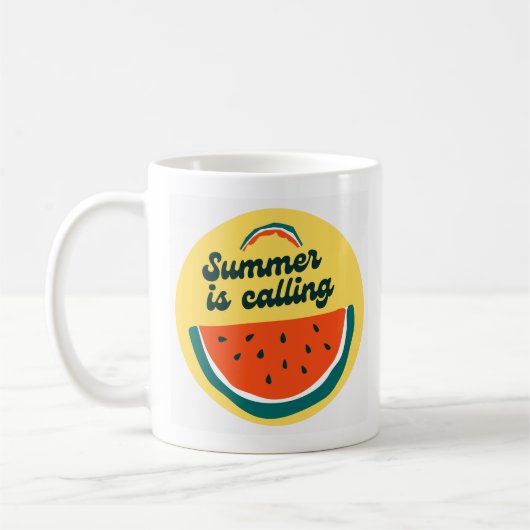 De zomer roept koffiemok (Links)