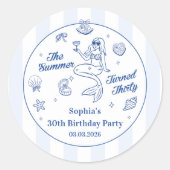 De zomer werd 30 jaar  ronde sticker (Voorkant)