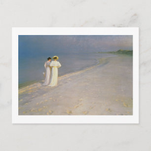 De zomeravond op de zuidkust van Skagen Briefkaart