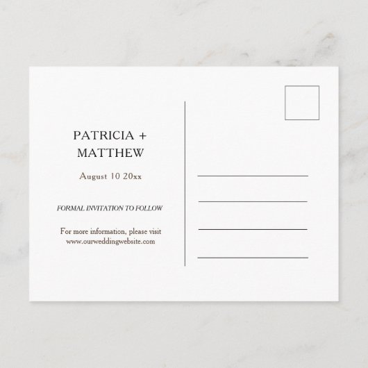 De zomercitroenweddenschap bewaart de datum uitnodiging briefkaart (Achterkant)