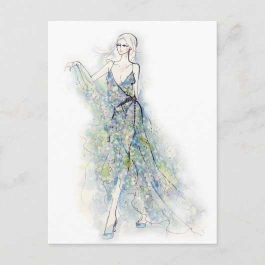 De zomerdress briefkaart (Voorkant)