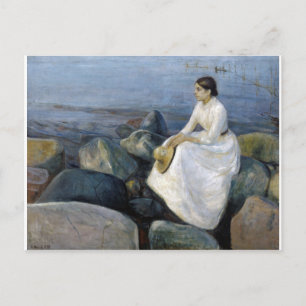 De zomernacht. Inger op het strand van Edvard Munc Briefkaart