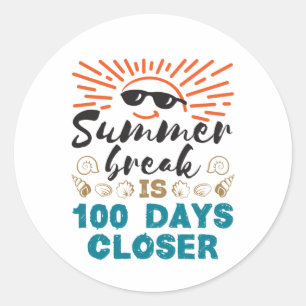 De zomerpauze is 100 dagen dichterbij de 100e dag  ronde sticker