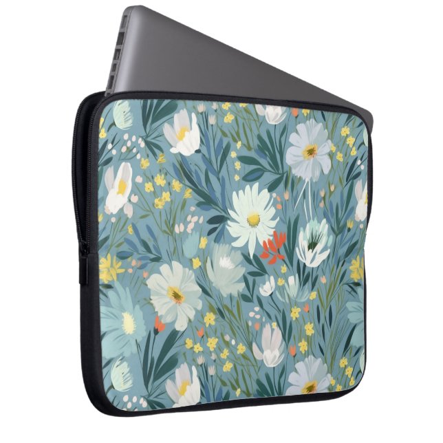 De zomerweide van de wilde bloemen laptop sleeve (Voorkant Rechts)