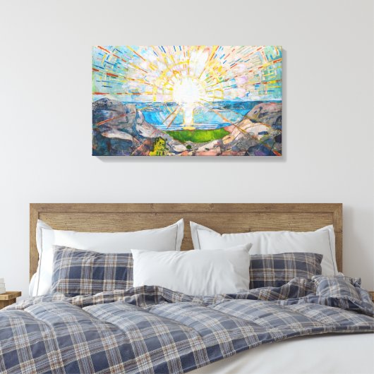 De zon 1909 | Edvard Munch | Canvas Afdruk (Insitu (Slaapkamer))