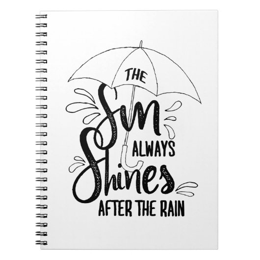 De zon citeert de Regen citeert Positieve Resultaa Notitieboek (Voorkant)