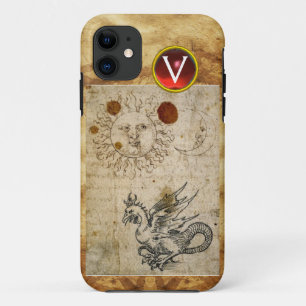 DE ZON DE MAAN EN BASILISK PERKAMENT Monogram iPhone 11 Hoesje
