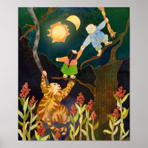 De zon en de maan: Koreaans Poster van Folk Tale