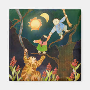 De zon en de maan: Koreaanse Folk Tale Magnet Magneet
