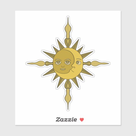 De Zon en de Maan Sticker (Vel)