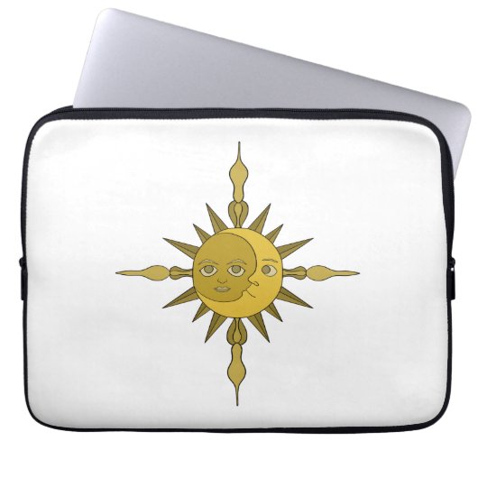 De Zon en Maan Laptop Sleeve (Voorkant)