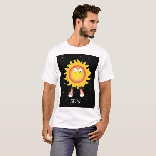 De zon en sterren in de ruimte t-shirt (Voorkant volledig)
