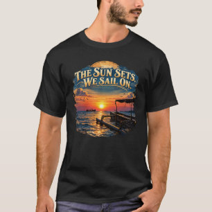 De Zon Gaat Onder We Zegelen Verder Vintage Oceaan T-shirt