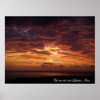 De zon gaat over Lahaina, Maui Poster