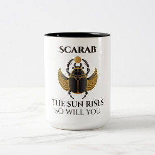 De Zon Komt Op, Jij Ook · Heilige Scarabee · Khepr Tweekleurige Koffiemok