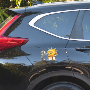 De zon op een hot break sticker