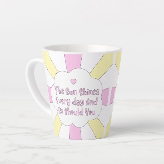 De zon schijnt elke dag en jij ook 1 latte mok (Linkerhoek)