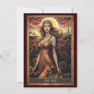 De Zon (Sol) Tarot Kunst Platte Bedankkaart