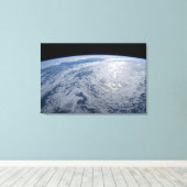 De zon straalt uit op de Stille Zuidzee. Canvas Afdruk (Insitu (Houten vloer))