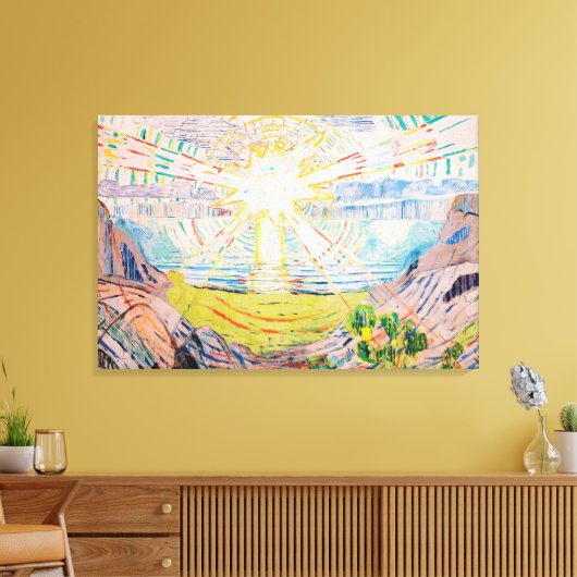 De zon van Edvard Munch Canvas Afdruk (Insitu (Woonkamer))