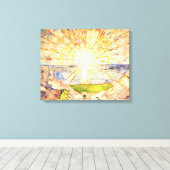 De zon van Edvard Munch Canvas Afdruk (Insitu (Houten vloer))