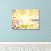 De zon van Edvard Munch Canvas Afdruk (Insitu (Houten vloer))