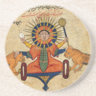 De zon van Perzisch Manuscript 373 Zandsteen Onderzetter