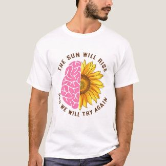 De zon zal de geestelijke gezondheid van de R-I-S- T-shirt