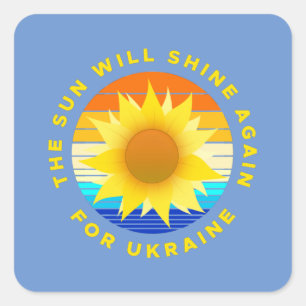 De zon zal opnieuw schijnen voor de Oekraïense zon Vierkante Sticker