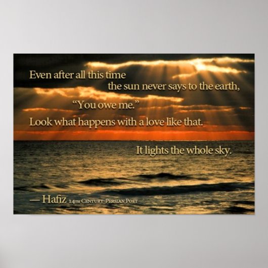 De zon zegt nooit poster (Voorkant)