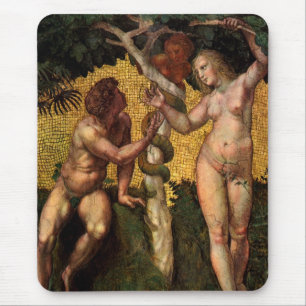 De Zondeval - Adam en Eva door Raphael Sanzio Muismat