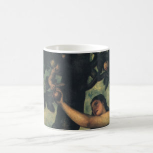 De Zondeval; Adam en Eva door Titian Koffiemok