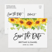 De Zonnebloem van het Manuscript van de borstel Fl Briefkaart (Voorkant / Achterkant)