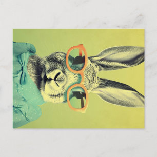 De zonnebril Bunny: Een Retropictogram voor je hui Briefkaart