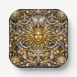 De Zonnekoning Versailles Franse weelderige Papieren Bordje