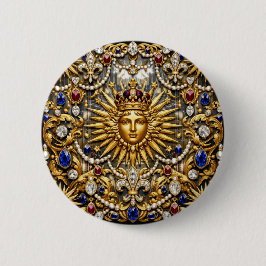 De Zonnekoning Versailles Franse weelderige Ronde Button 5,7 Cm