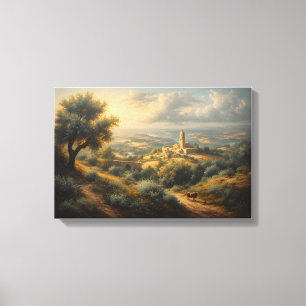De Zonovergoten Klokkentoren van het Dal Canvas Afdruk