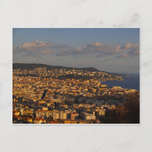 De zonsondergang Frankrijk van Nice Briefkaart