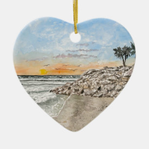 De zonsondergang van Bradenton Beach in Florida Keramisch Ornament
