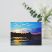 De zonsondergang van de regenboog op bergMeer Briefkaart (Staand voorkant)