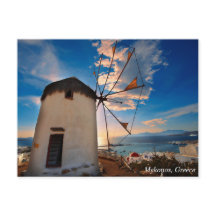 De Zonsondergang van de Windmolen van Mykonos,