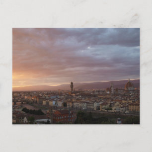 De Zonsondergang van Florence, Italië Briefkaart