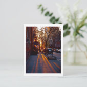 De ZONSONDERGANG van het DORP van GREENWICH (c) Briefkaart (Staand voorkant)