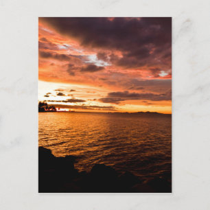 De Zonsondergang van het Eiland van Denaru, Fiji Briefkaart