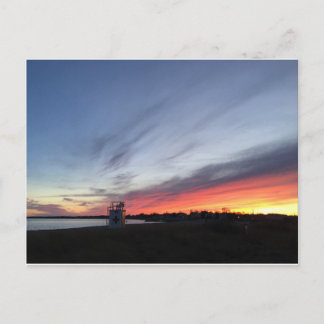 De Zonsondergang van het Strand van de golf Briefkaart