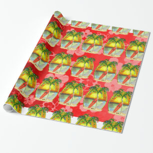 De Zonsondergang van het Strand van Kerstmis Cadeaupapier