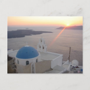 De Zonsondergang van Santorini Briefkaart