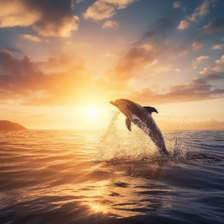 De zonsopgang begroeten - Dolphin Jigzaag Puzzle Legpuzzel