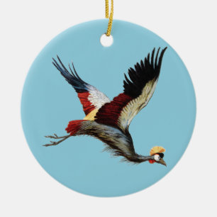 De Zuid-Afrikaanse gekroonde kraan in de middenvlu Keramisch Ornament