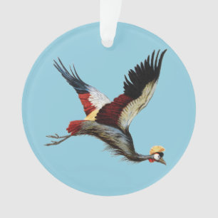 De Zuid-Afrikaanse gekroonde kraan in de middenvlu Ornament